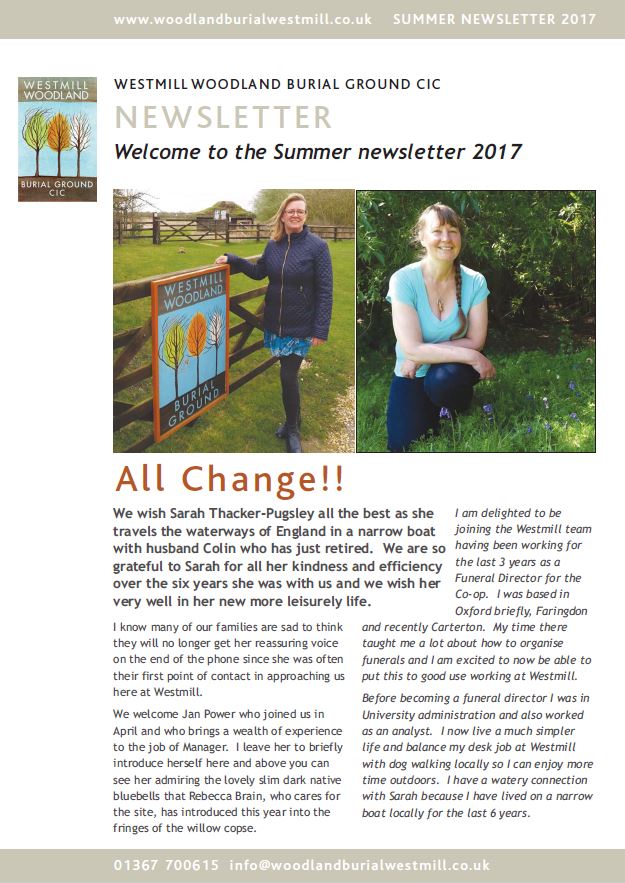 Green Woodland Burial Site Oxfordshire Wiltshire Westmill Woodland